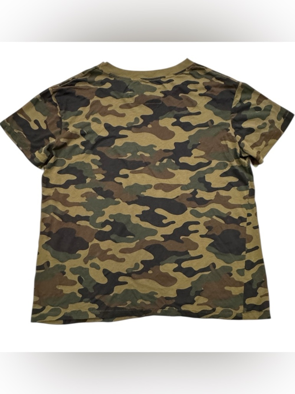 Nili Lotan Camo Print Tee Designer 100% Cotton Made in USA Size Small - Picture 3 of 6